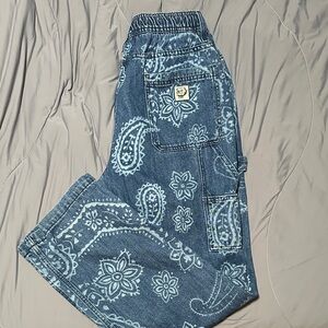 BDG Indigo Bandana-Print Carpenter Jeans